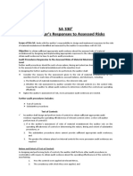 SA 330 The Auditor's Responses To Assessed Risks: Scope of This SA: Objective