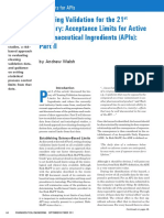 Cleaning Validation For The 21st Century - Acceptance Limits For APIs - Part II