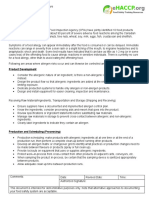 Ehaccp - Allergen Control Procedure