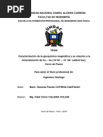 Caracterización Geoquímica Magmática y Su Relación A La Mineralización Cu-Au - Gerardo Fausto - Cerro Pasco