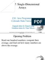 Chapter 7: Single-Dimensional Arrays: CS1: Java Programming Colorado State University