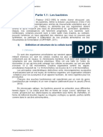 Partie 1.1: Les Bactéries: I) Définition Et Structure de La Cellule Bactérienne