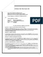 Contrat de Travail Cdi