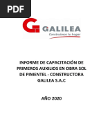 Informe de Capacitación Primeros Auxilios Sdp. Ivan...