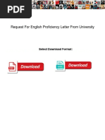 Request For English Proficiency Letter From University