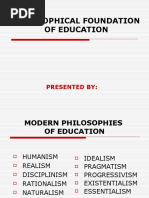 Philosophical Foundation of Education: Presented by