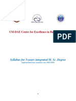 Syllabus For 5-Years Integrated M. Sc. Degree: UM-DAE Centre For Excellence in Basic Sciences