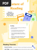 Nature of Reading: Reporters Dellava Elijah Neil Restificar Cathlyn Villena Mhelodie