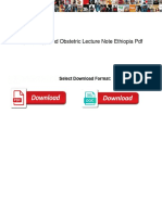 Gynecology and Obstetric Lecture Note Ethiopia PDF