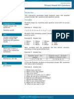 Present Simple WH Questions Interactive Worksheet Teachers Notes