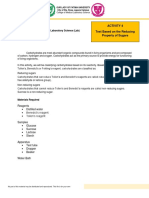 Activity 4 Test Based On The Reducing Property of Sugars