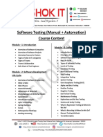 Software Testing (Manual + Automation) Course Content