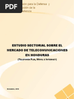 Estudio Sectorial de Telecomunicaciones en Honduras (Telefonía Móvil, Fija e Internet)