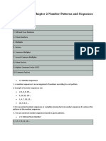 Mathematics - Chapter 2 Number Patterns and Sequences