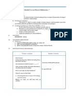 A Detailed Lesson Plan in Mathematics 7: GEOMETRY: Circle