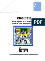 English: First Quarter - Module 3 Active and Passive Voice