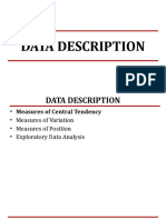 DATA DESCRIPTION - Central Tendency