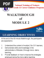 Walkthrough Of: National Training of Trainers For Grade 11 Career Guidance Program