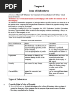 Chapter-8 Issue of Debentures: Debenture: The Word Debenture' Has Been Derived From A Latin Word Debere' Which