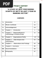 A Study of Best Performing Scripts of Nifty in Last 5 Year in Banking Sector