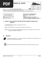 Technical Note: I - Subject: Diagnostics of The Power Steering Hydraulic Circuit