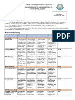 Rubric For Grading: Performance Task 2