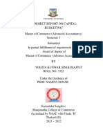 Yogita Rajput Mcom Sem 3 Capital Budgeting Project