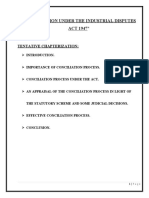 "Conciliation Under The Industrial Disputes ACT 1947": Tentative Chapterization