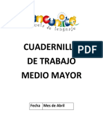 Cuadernillo de Actividades Medio Mayor