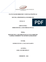 Resumen de La Seguridad Social en El Derecho Laboral Moderno y El Mundo Globalizado Kelly J