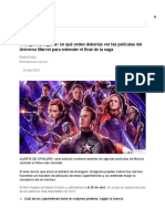 Avengers Endgame - en Qué Orden Deberías Ver Las Películas Del Universo Marvel para Entender El Final de La Saga - BBC News Mundo