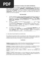 Ejemplo de Contrato Individual de Trabajo Por Tiempo Determinado