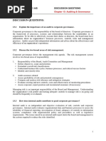 Discussion Questions:: Lecture Week: 10 Chapter 13: Auditing & Governance