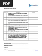 Safety Inspection Checklist Band Saws