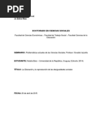 BISIO. La Educacion y La Reproduccion de Las Desigualdades Sociales