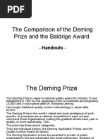 The Comparison of The Deming Prize and The Baldrige Award: - Handouts