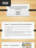 Republic Act No. 7906an Act Providing For The Regulation of The Organization and Operations of Thrift Banks, and For Other Purposes