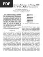 A Joint ML Estimation Technique For Timing, CFO and Channel For OFDMA Uplink Transmissions