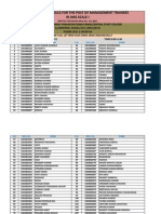 Interview Schedule of MTs