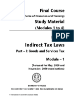 Indirect Tax Laws: Final Course Study Material