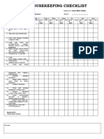 FORM 1.1b DAILY HOUSEKEEPING CHECKLIST SCHEDULE