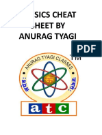 Physics 2021 Term 1 Physics Cheat Sheet by Anurag Tyagi