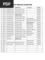 List Laptop Pesona Computer: No Sku Nama Barang Spesifikasi Harga