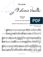 Vivaldi Antonio - Preludio Andante From Sonata RV 9 Arr. For Flute and Cello