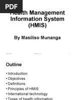 Health Management Information System (HMIS) : by Masiliso Munanga