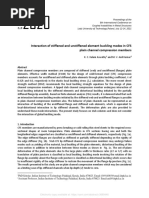 Interaction of Stiffened and Unstiffened Element Buckling Modes in CFS Plain Channel Compression Members - Kalam Aswathy and Anil Kumar 2021