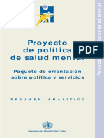 Proyecto de Politica de Salud Mental