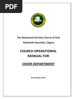 Church Operational Manual For Choir 2 Rehoboth Assembly Church Operational Manual