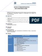 Temario - Costos y Presupuestos en Construcción