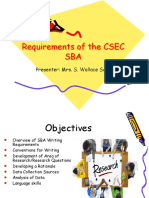 Requirements of The CSEC HISTORY SBA